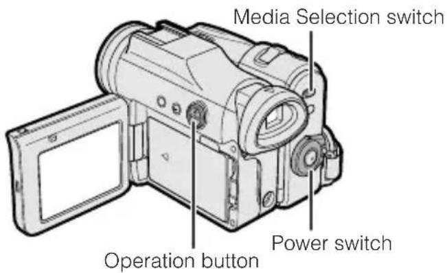 Media Selection switch Power switch Operation button