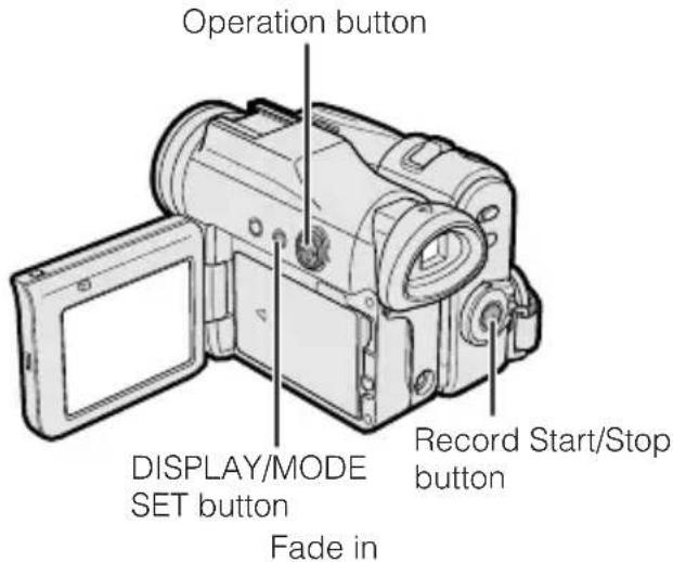 Operation button DISPLAY/MODE SET button Fade in Record Start/Stop button
