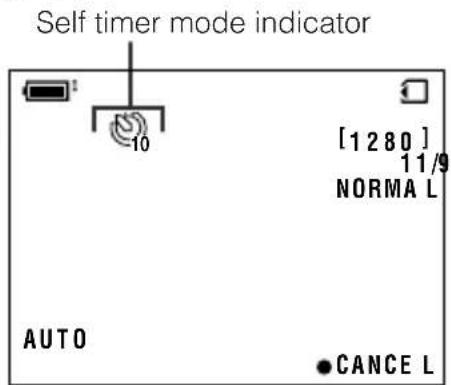 Self timer mode indicator [1280] 11/9 NORMAL AUTO CANCEL