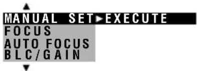 MANUAL SET EXECUTE FOCUS AUTO FOCUS BLC/GAIN