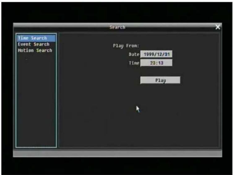 Time Search Event Search Motion Search Search Play From: Date 1999/12/31 Time 23:13 Play