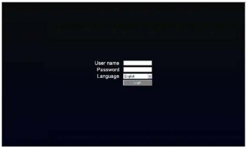 User name Password Language English Login