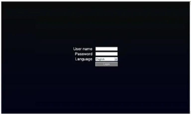 User name Password Language English Login
