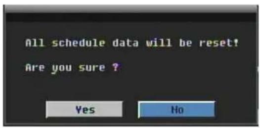 All schedule data will be reset! Are you sure ? Yes No