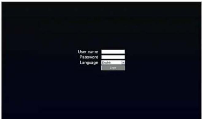 User name Password Language English User