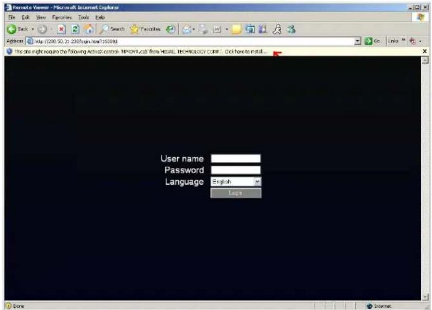 User name Password Language English Login