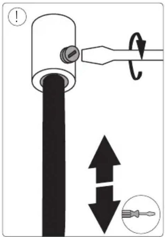 Diagram illustrating screwdriver tool positioning and movement, showing key positions and directional arrows
