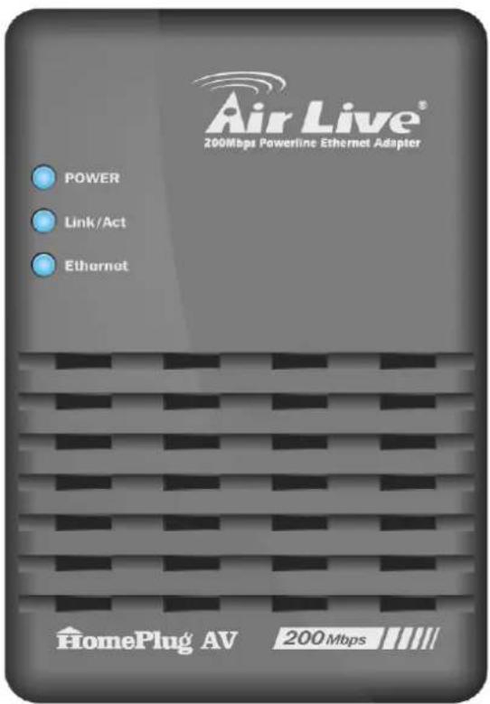Air Live® 200Mbps Powerline Ethernet Adapter POWER Link/Act Ethernet HomePlug AV 200 Mbps