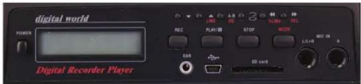 digital world POWER Digital Recorder Player LINE 30 钢钟 RUN 30 DEL REC PLAY器 STOP MODE LULB MC EN R EAD SD card