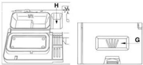 Technical diagram of a vehicle door panel with labeled components and cross-sectional view