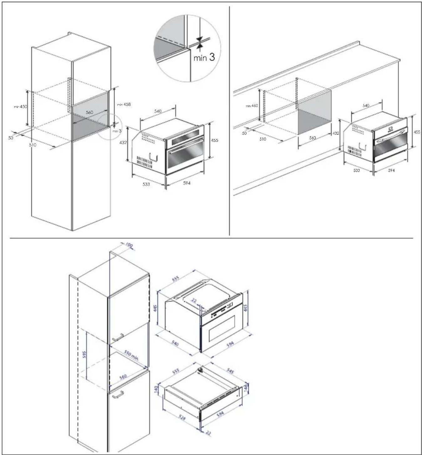 Caple Sense CM109 - Install the oven in the counter - 1
