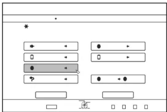 Diagram showing a control panel with input fields, buttons, and a highlighted gray button, likely for system or logic control.