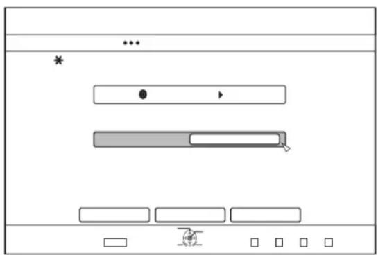 Screenshot of a software interface with menu bar, progress bar, and control buttons, containing placeholder text and icons.