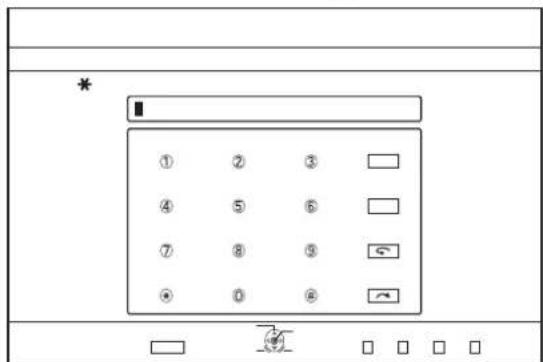 Diagram of a calculator interface with numbered buttons and display indicators