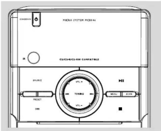 MUCRO SYSTEM HCB144 IR CM/CD-R/CD-RW COMPATIBLE SOURCE PRESET DRB VTL+ VTL- TUNING VTL- HII MNTU SCAN