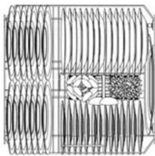 Technical line drawing of a mechanical component with multiple spring-like elements and internal features (no text or symbols).