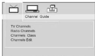 Channel Guide TV Channels Radio Channels Channels Class Channels Edit