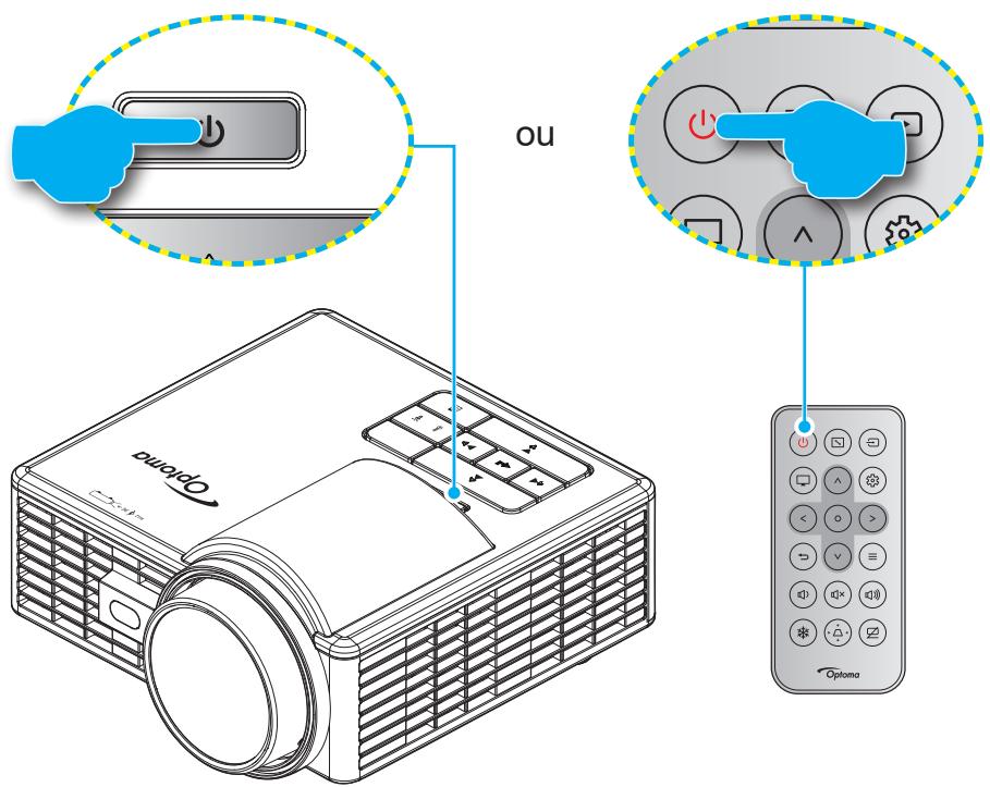 OPTOMA ML750i - Mise sous/hors tension du projecteur - 1