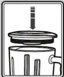 Diagram of a mechanical device with a cylindrical component and a handle, showing internal components (no text or symbols)