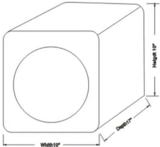 Width10" Depth17" Height10"