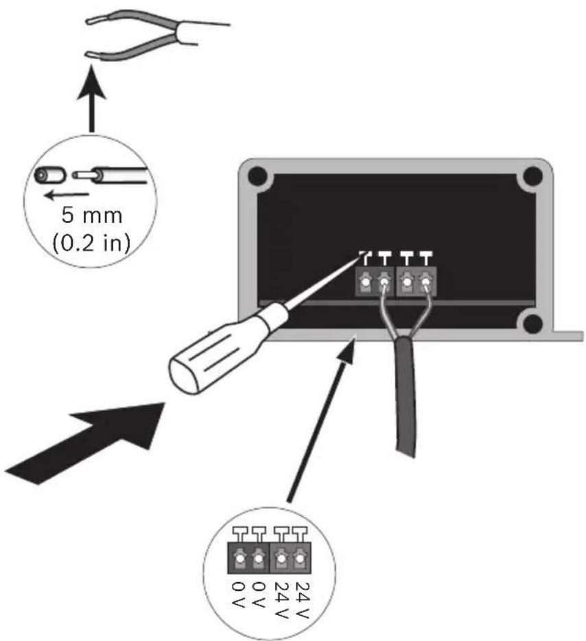 5 mm (0.2 in) 24 V 0 V 24 V 0 V