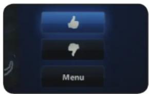 User interface button with thumbs-up, thumbs-down icons, and 'Menu' button