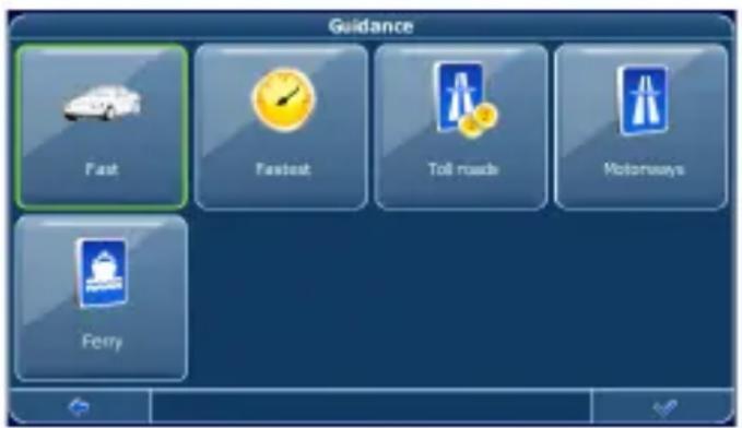 Guidance Fast Fastest Toll roads Motorways Ferry