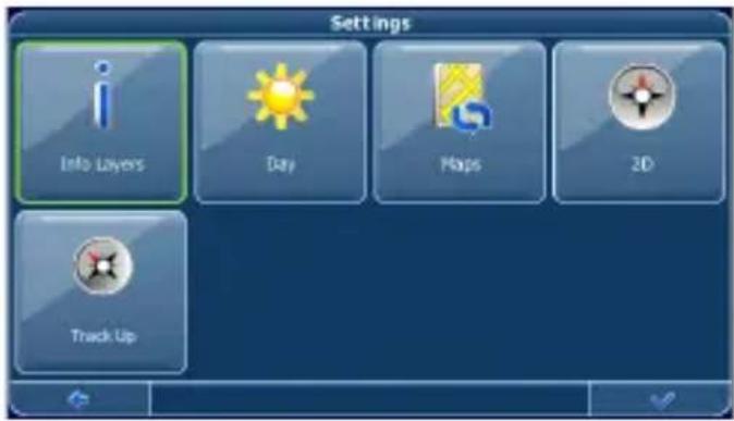 Settings Info Layers Day Maps 2D Track Up
