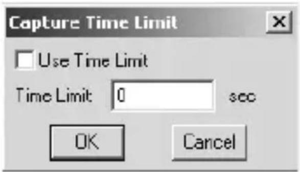 Capture Time Limit Use Time Limit Time Limit 0 sec OK Cancel