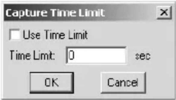 Capture Time Limit Use Time Limit Time Limit: 0 sec OK Cancel