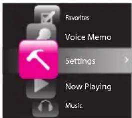 Favorites Voice Memo Settings Now Playing Music