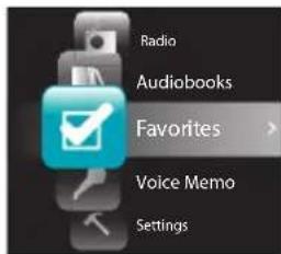 Radio Audiobooks Favorites Voice Memo Settings