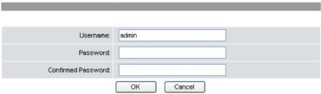 Username: admin Password: Confirmed Password: OK Cancel