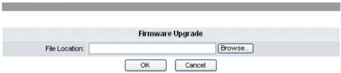 Firmware Upgrade File Location: Browse.. OK Cancel