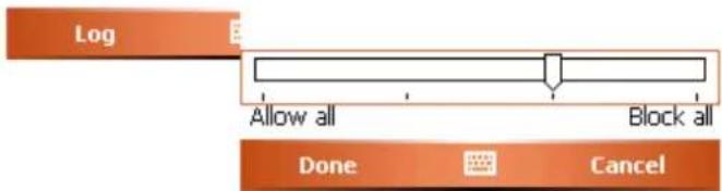 Log Allow all Block all Done Cancel