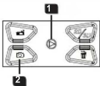Diagram showing four labeled components with icons and labels 1 and 2, likely representing a device or system layout.