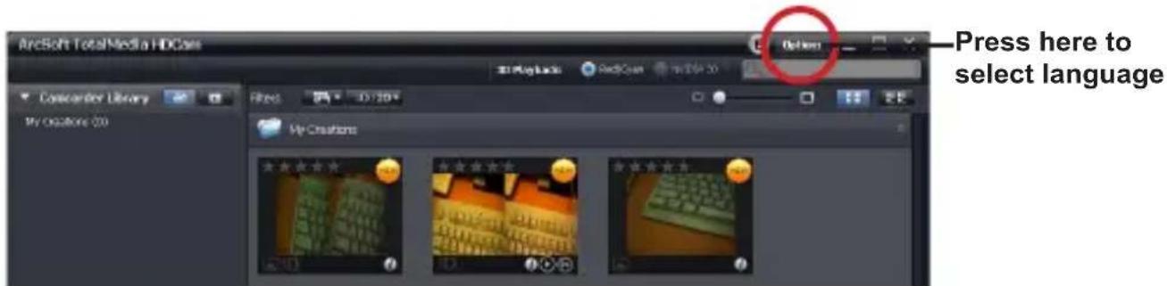 ArcSoft TotalMedia HDClass My Creations Press here to select language