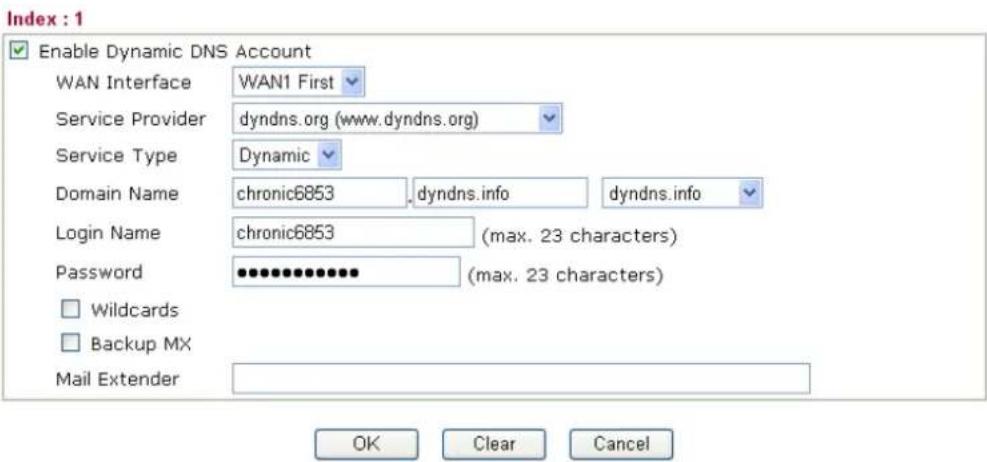 Draytek Vigor2950 - Enable the Function and Add a Dynamic DNS Account - 2