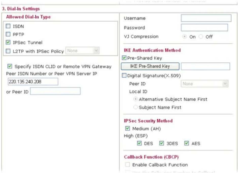 Draytek Vigor2950 - Dial-Out Settings - 2