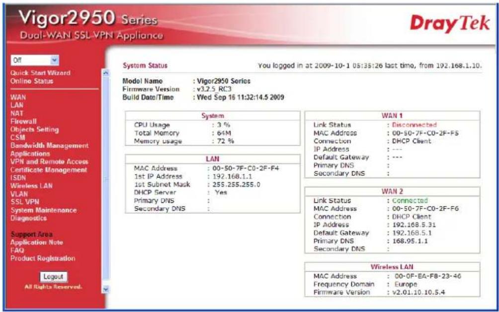 Draytek Vigor2950 - Changing Password - 3