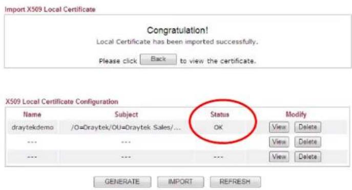Draytek Vigor2950 - Upload Local Certificate - 1