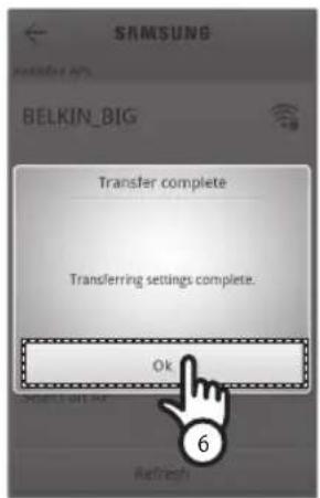 SAMSUNG BELKIN_BIG Transfer complete Transferring settings complete. Ok Refresh