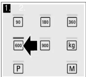 1. 2. 90 180 360 600 900 kg P M
