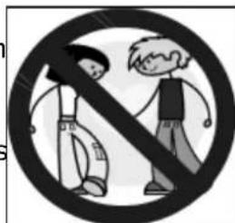 Prohibition sign with crossed-out person and child, symbolizing no smoking or prohibition