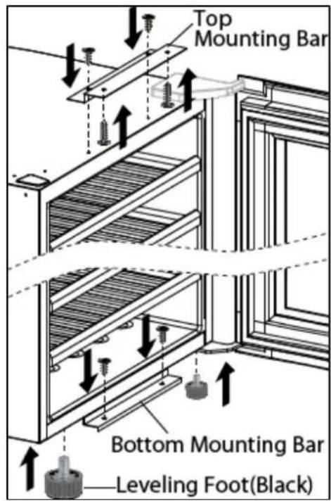 Top Mounting Bar Bottom Mounting Bar Leveling Foot(Black)