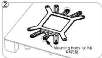 Mounting holes for K8 K8孔位