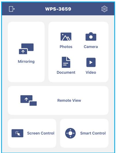 WPS-3659 Mirroring Photos Camera Document Video Remote View Screen Control Smart Control