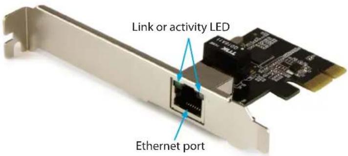 Link or activity LED Ethernet port