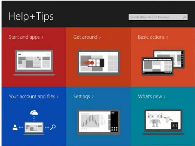 Help+Tips Start and apps > Get around > Basic actions > Your account and files > Settings > What's new >