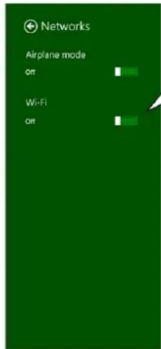 Networks Airplane mode off Wi-Fi off
